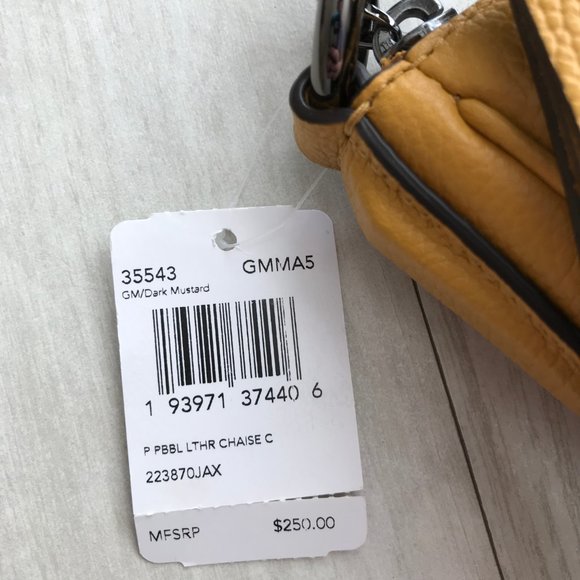 NWT COACH Chaise Leather Mustard Yellow Crossbody - Picture 2 of 8
